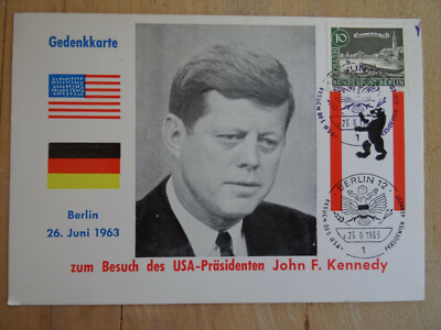 Gedenkkarte Berlin 26 Juni 1963 Zum Besuch Des Usa Prasidenten John F Kennedy Ebay