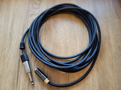 High Quality Mic Cable Mikrofon Kabel 5m 6,35mm Klinke Mono / Cinch Stecker Mono