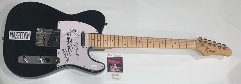 MASTODON SIGNED BLACK ELECTRIC GUITAR BRENT HINDS ALL 4 JSA COA