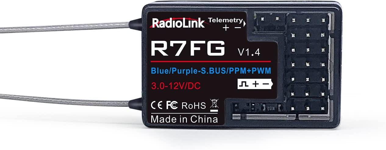 Radiolink 2.4G R7FG 7 Channels Gyro Receiver with Voltage Telemetry Long Rang...