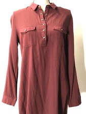 Cotton On Snap Front Pullover Shirt Dress Women's Small Maroon