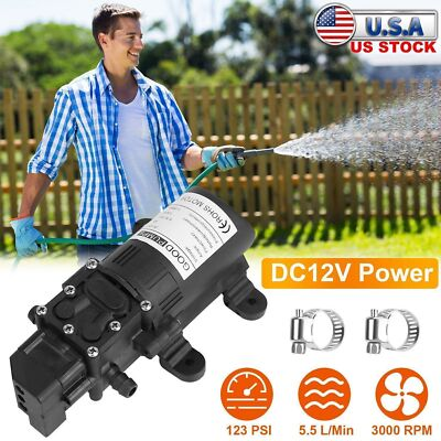 #ad #ad Water Pump 12V High Pressure Self Priming Sprayer 123PSI Diaphragm Auto Switch $29.33