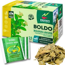 Té de hierbas Boldus 25 bolsitas de té de hojas y hierbas boldo planta seca Peumus Boldus