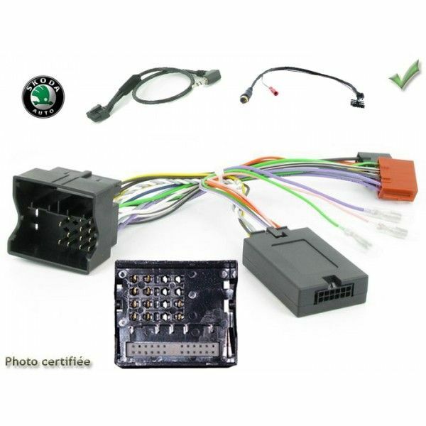 Commande au volant Skoda Yeti 2009-2014 pour piloter l'autoradio Fakra