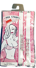 Lingerie Solutions PROM Fashion Enhancers  Bra Straps Pair Pink/Clear Jewels NIP