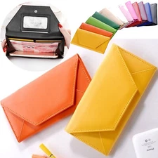 US Candy Color Women Long Leather Wallet Envelope Clutch Phone Holder Coin Purse