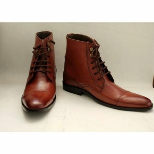Vestido Casual botas para hombre hecho a mano de cuero Marrón Encaje Ropa Formal Zapatos EE. UU. 6 a 16 Vestido Casual botas para hombre hecho a mano de cuero Marrón Encaje Ropa Formal Zapatos EE. UU. 6 a 16