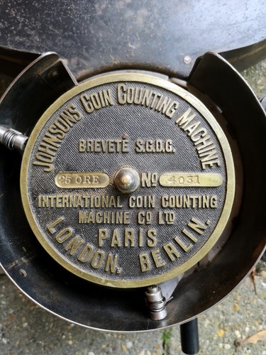 Rareté ! ancien compteur de pièces Johnson Coin Counting Machine Paris Londres Berlin - Photo 2/12