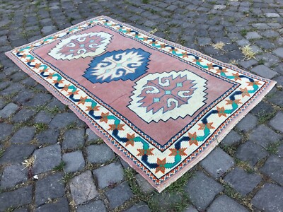 Turkish Antique rug Bohemian Area rug Oushak rug Vintage Rug Handmade Wool rug