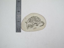 vtg 1960s 70s Tattoo Flash acetate stencil sm. Armadillo signed AN3