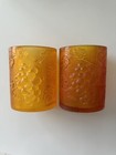 SASCHA BRASTOFF MCM GRAPES RESIN  ORANGE CANDLEHOLDER A PAIR READ DESCRIPTION! — photo 1