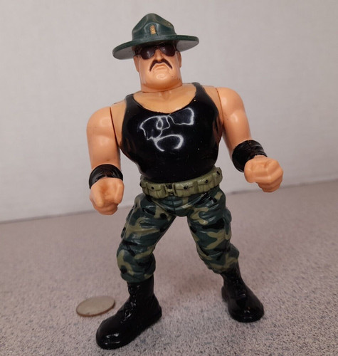 WWF Hasbro Sgt Slaughter Working Action- WWE Vinta...