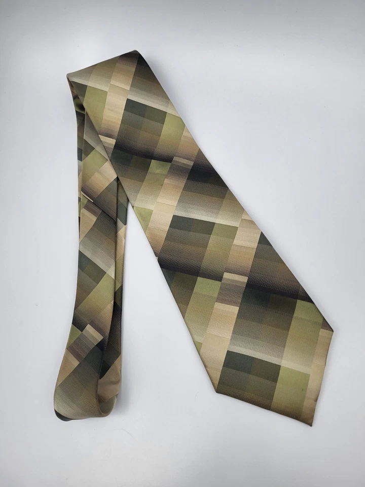 Галстук мужской John Ashford полиэстер коричневый зеленый бежевый геометрический 57 x 3,75 - Изображение 2 из 4