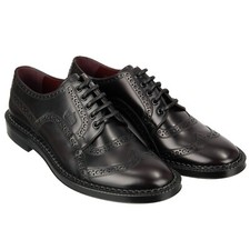 DOLCE & GABBANA Crown Leather London Derby Shoes MARSALA Dark Brown 12519