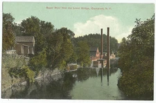 Claremont NH Sugar River from Lower Bridge Vintage Postcard