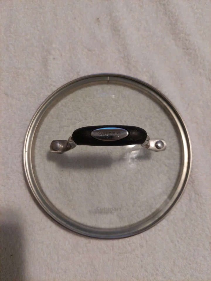 Cuisinart Glass Replacement Lid Cover 6-1/8 Inter Rim 6-5/8 Outer Frying Pot  - Image 2 of 4