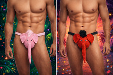 Mens Novelty Elephant G String Thong Funny Stag Night Fancy Dress Underwear
