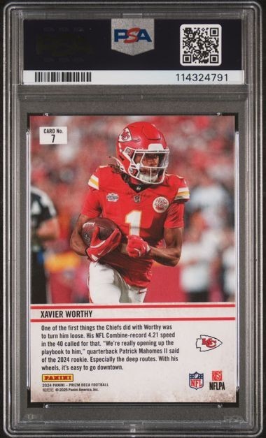 2024 Panini Prizm Deca - Downtown Bound Xavier Worthy #7 (RC) for