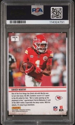 2024 PANINI PRIZM DECA #7 XAVIER WORTHY DOWNTOWN BOUND PSA EX-MT 6
