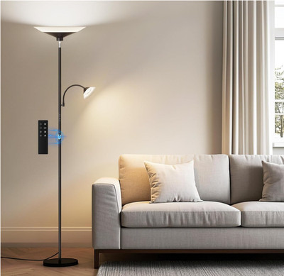 Lámpara de pie 2 en 1 regulable con control remoto, luz LED 34W moderna, lámpara