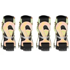 4X Axle Strap 4 Ratchet Straps Tow Car Hauler Trailer Auto Tie Down