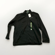 Eddie Bauer Men s Black Polyester Fleece Full Zip Collared Sweatshirt M