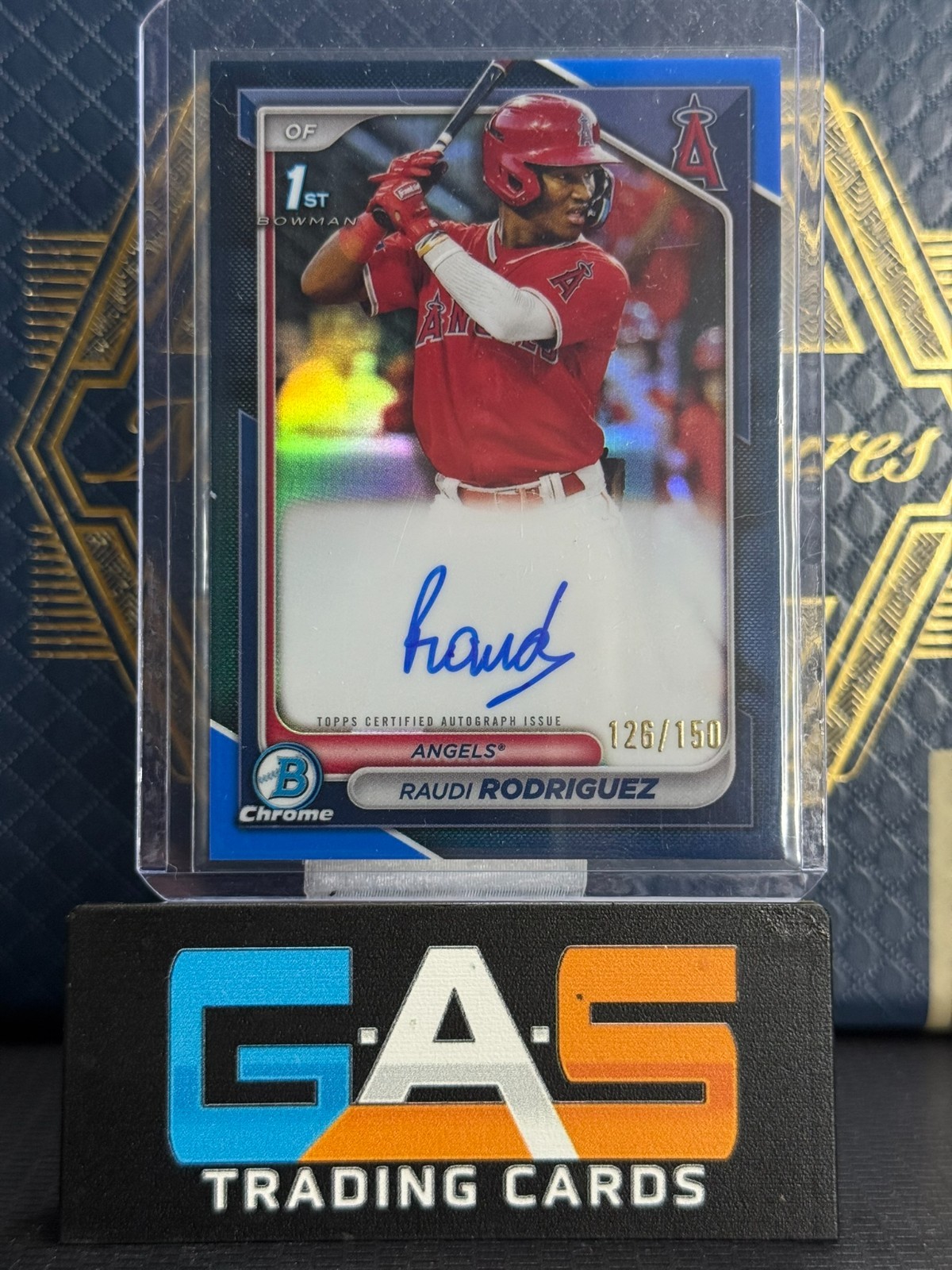 2024 Bowman Chrome Raudi Rodriguez Prospect Auto Blue Refractor /150 #CPA-RR SP