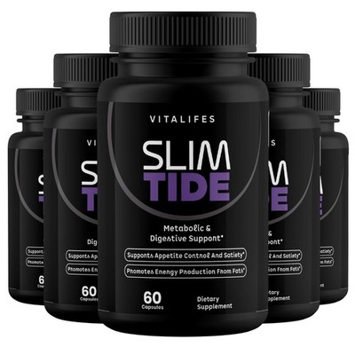 (5 Pack) Slimtide Advanced Energy And Fitness Supplement Slim Tide 300 Capsules