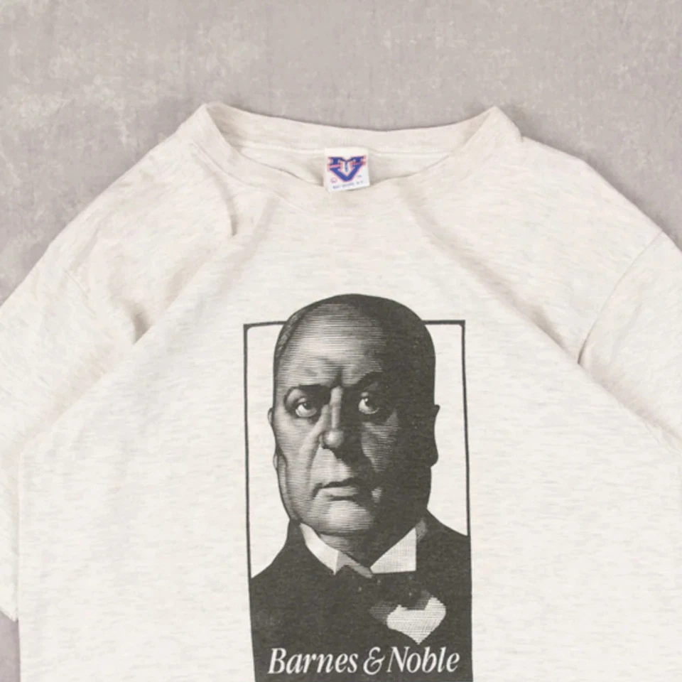 Mv Sport Vintage 90s Barnes & Noble Single Stitch Graphic T-Shirt L Men's Grey  - Image 3 of 4