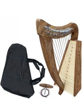 IRISH CELTC HARP 12 STRINGS SOLID LYRE ROSEWOOD HARP NATURAL FINISH SHELBY LEVER