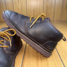 UGG Neumel Leather Boots Stout Brown Mens 11 Chukka Lace Up 1008908