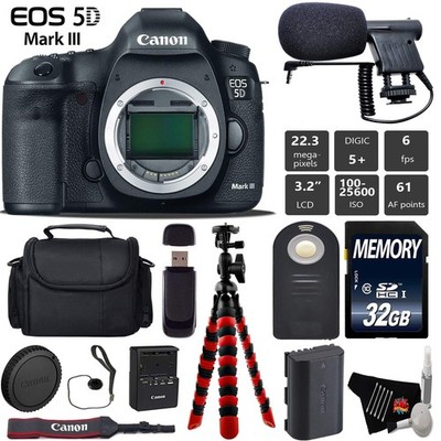 Canon EOS 5D Mark III DSLR Camera (Body Only) + Wireless Remote + Condenser