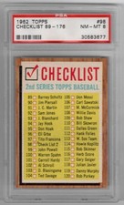 1962 Topps Baseball #98 2nd Series Checklist 89-176 PSA 8