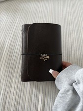 Brown Leather Journal Cover with Charms A6