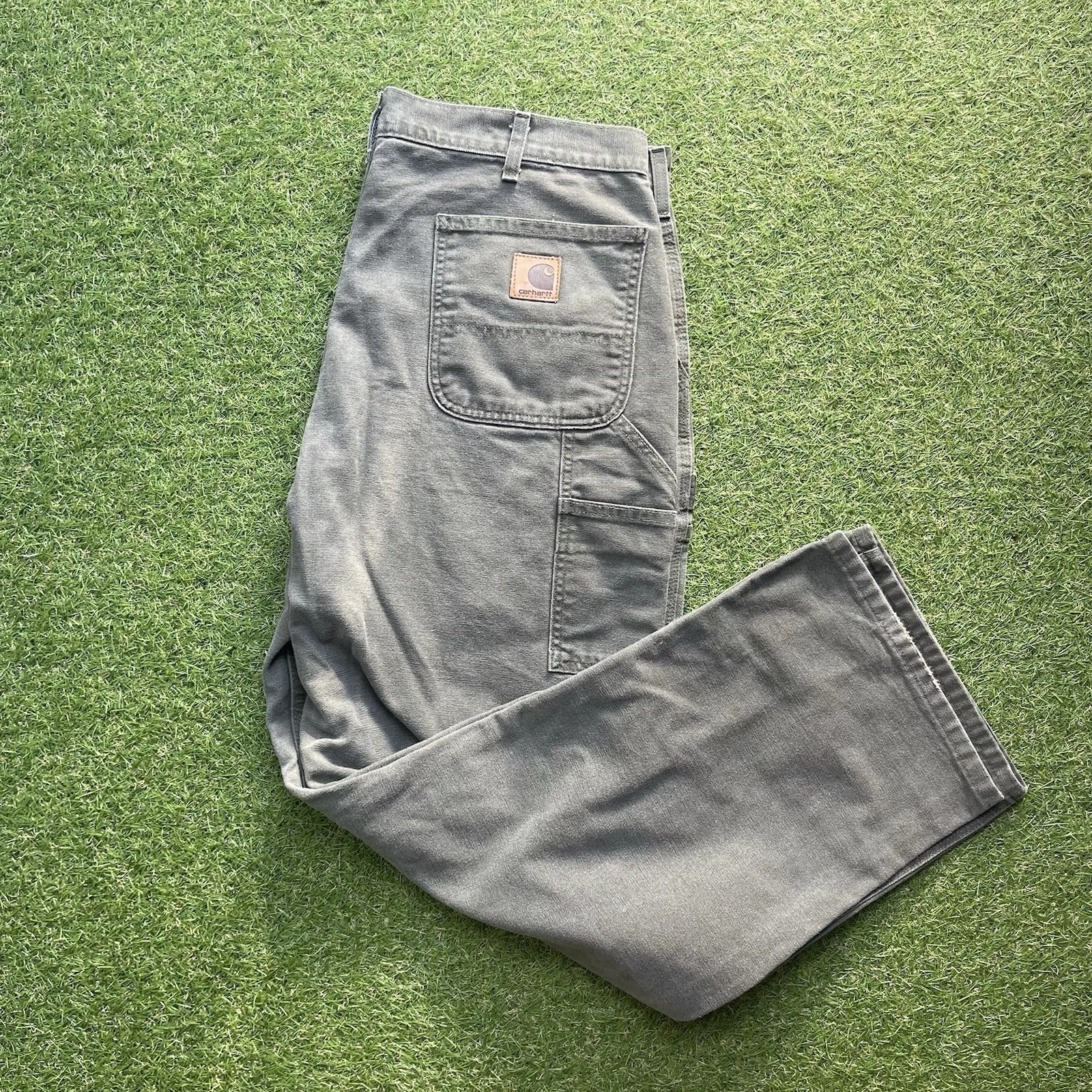 Vintage Carhartt Men's 38 X 30 Washed Duck Work Dungarees Bll Mos Baggy