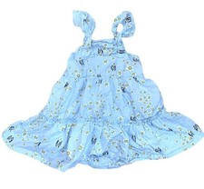 Bluey Toddler Girls 2T Blue Sleeveless Dress Daisies Lined 100 Cotton Sundress