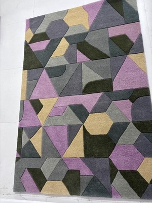 Neue Marke Handgetuftet, Lila Grau Grün Gelb Teppiche Carpet Rug