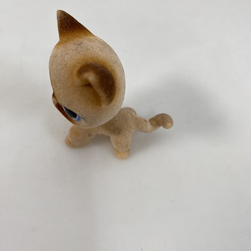 Littlest Pet Shop LPS #318 beflockte Siamkatze Figur braun blaue Augen selten Spielzeug - Bild 2 von 9