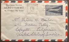 Australia Air Letter (7 seas cat NB. A12) to US 1964; reduced at left *d