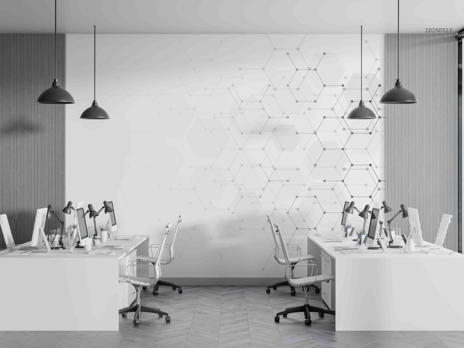 3D Office Line Segment Geometric Wall Murals Wallpaper Murals Wall Sticker