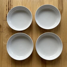 Over & Back 8.28”  (2”d) White Porcelain Salad/pasta Bowls. Set Of 4.