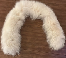 Fur Ivory White Round Detachable Collar with 7 Hooks 24  long, lovely Wedding