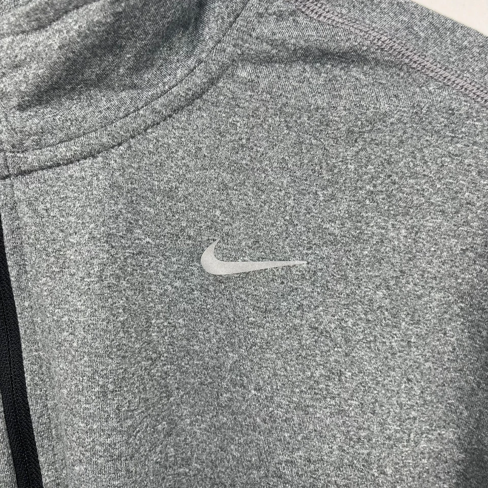 Moletom Nike Running masculino XL cinza 1/4 zíper absorção de umidade pulôver Dri-Fit - Imagem 4 de 4
