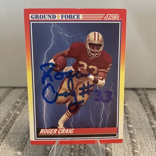 Roger Craig Autographed 1990 NFL Score Football Trading Card~San Francisco 49ers