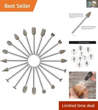 60 Grit Diamond Burr Set - 20Pcs Rotary Engraving Bits for Precision Detail Work