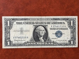 Sammlerstück: alte Banknote USA 1 Dollar 1957 B