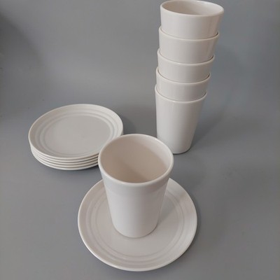 Vintage American Airlines AA Eagle Melamine Snack Tray Cup Set 6 White 