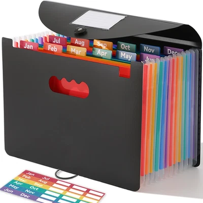 Accordion File Organizer 12 Pockets, Monthly Bill Receipt Tax Organizer, Expandi