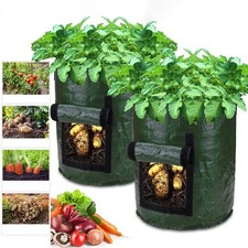 Reusable 10 Gallon Compost Bags Foldable with Side Window and Zipper Closure