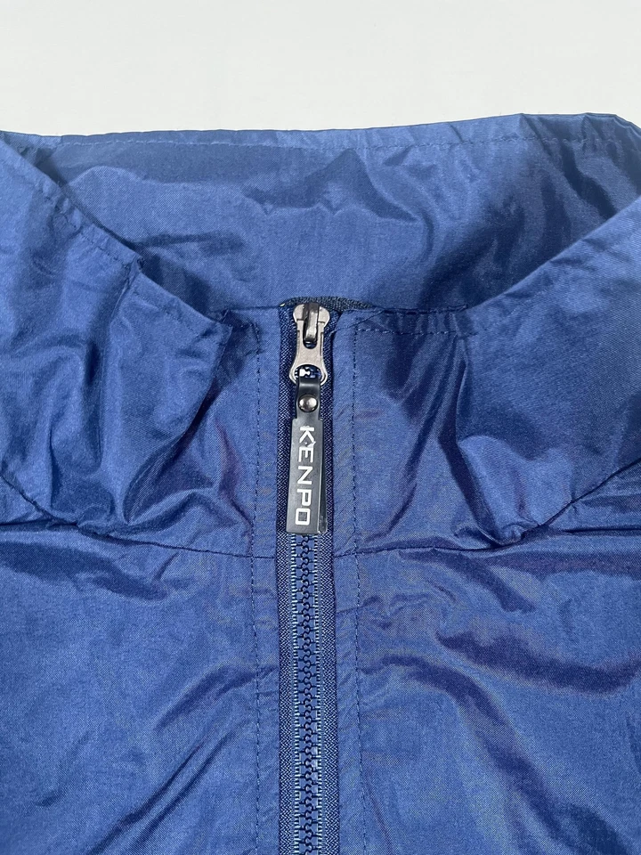 Kenpo Jacket Mens 2XL Navy Windbreaker Mesh Lined Full Zip Drawcord Hem Piping - Image 4 of 4